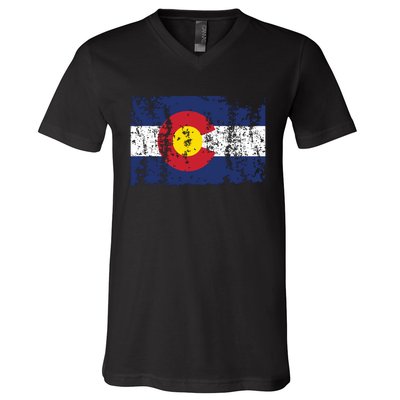 State Of Colorado Flag V-Neck T-Shirt