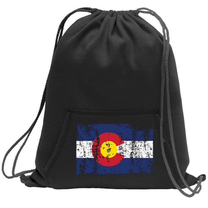 State Of Colorado Flag Sweatshirt Cinch Pack Bag