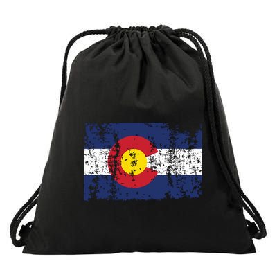 State Of Colorado Flag Drawstring Bag