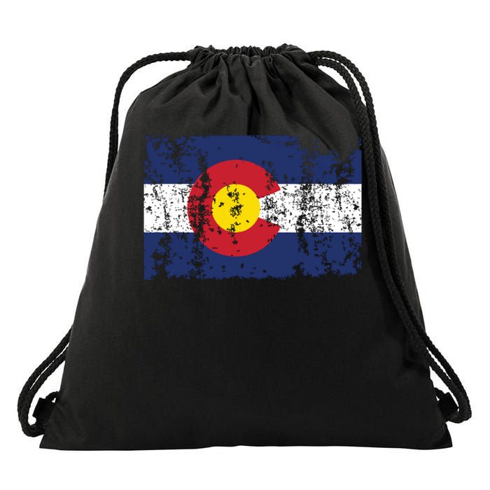 State Of Colorado Flag Drawstring Bag