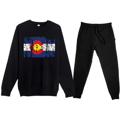 State Of Colorado Flag Premium Crewneck Sweatsuit Set