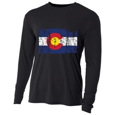 State Of Colorado Flag Cooling Performance Long Sleeve Crew