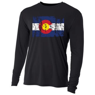 State Of Colorado Flag Cooling Performance Long Sleeve Crew