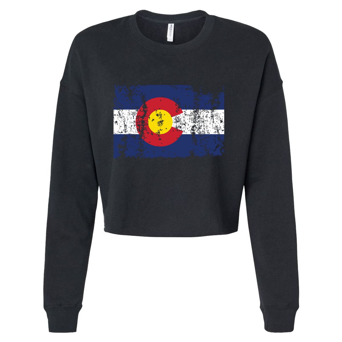 State Of Colorado Flag Cropped Pullover Crew