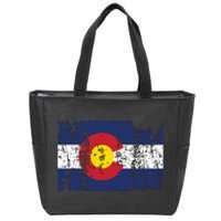 State Of Colorado Flag Zip Tote Bag