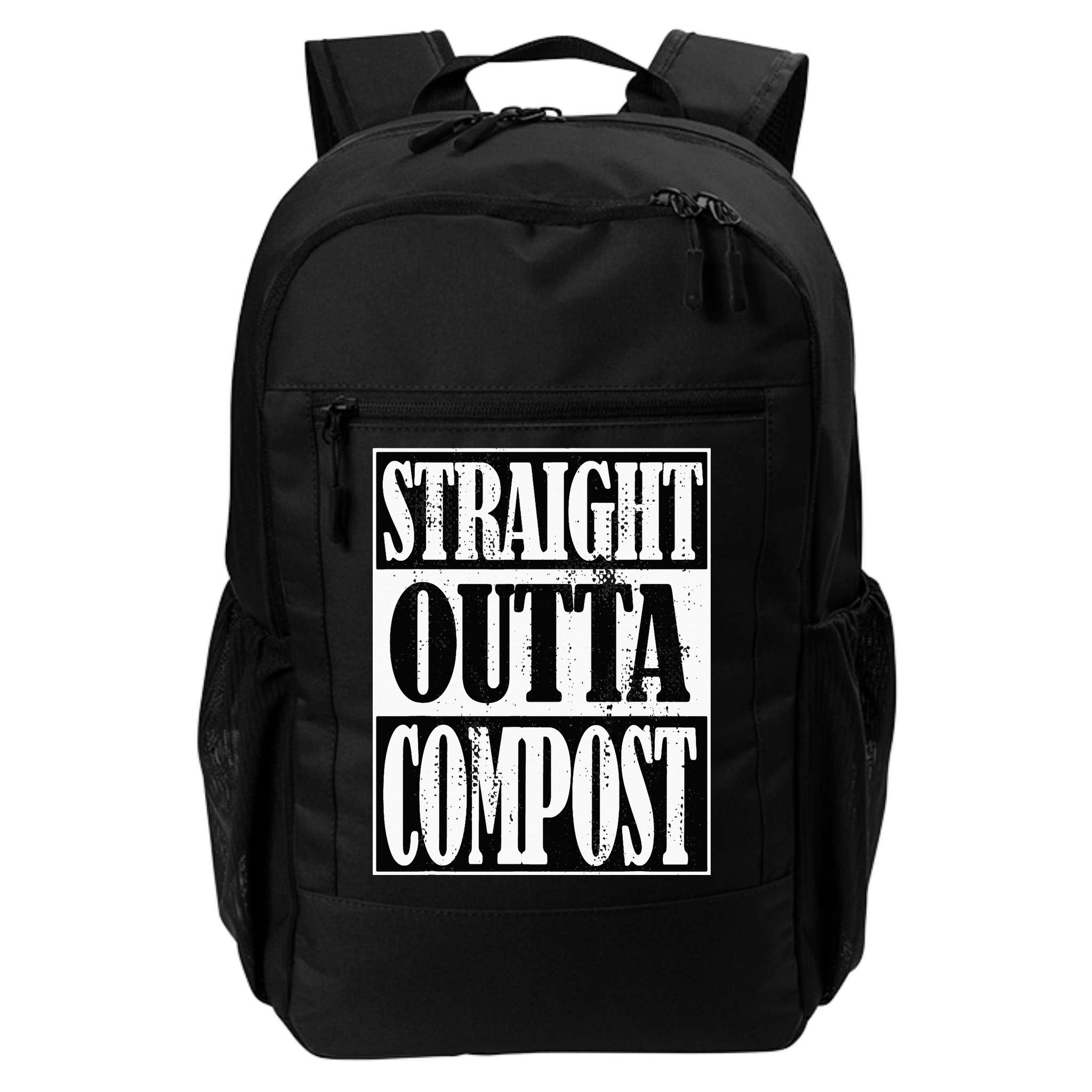 Straight Outta Compost Funny Garden Homestead Composting Backpack