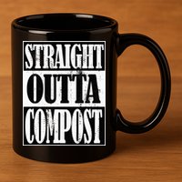 Straight Outta Compost Funny Garden Homestead Composting 11oz C Handle Ceramic Mug