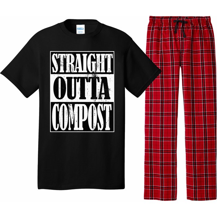 Straight Outta Compost Funny Garden Homestead Composting Pajama Set