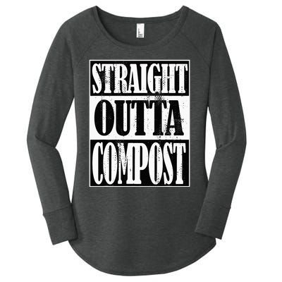 Straight Outta Compost Funny Garden Homestead Composting Women's Perfect Tri Tunic Long Sleeve Shirt