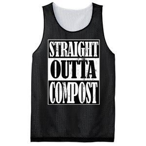 Straight Outta Compost Funny Garden Homestead Composting Mesh Reversible Basketball Jersey Tank