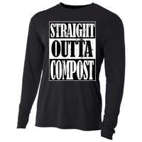 Straight Outta Compost Funny Garden Homestead Composting Cooling Performance Long Sleeve Crew