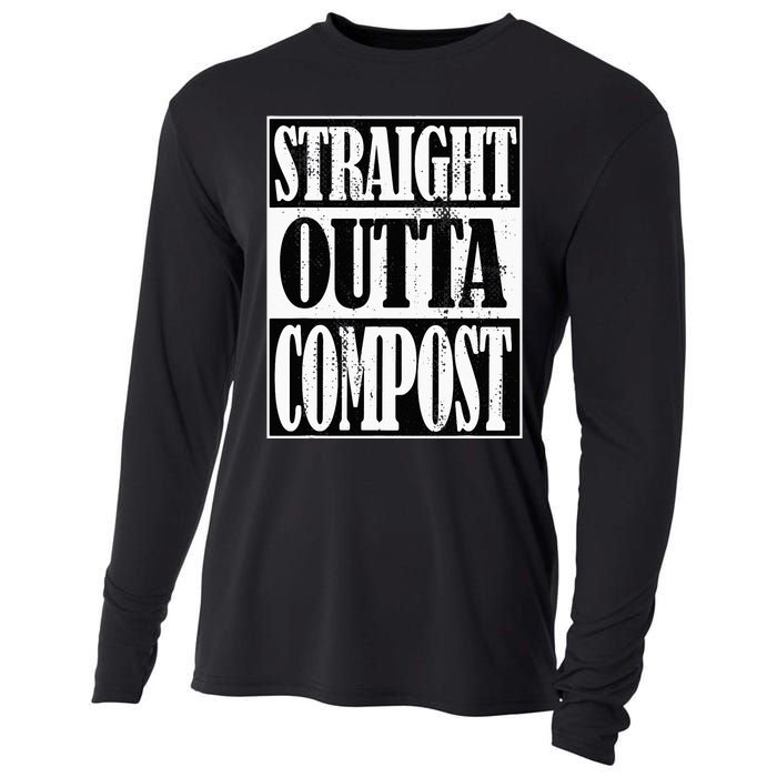 Straight Outta Compost Funny Garden Homestead Composting Cooling Performance Long Sleeve Crew