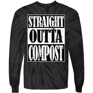 Straight Outta Compost Funny Garden Homestead Composting Tie-Dye Long Sleeve Shirt