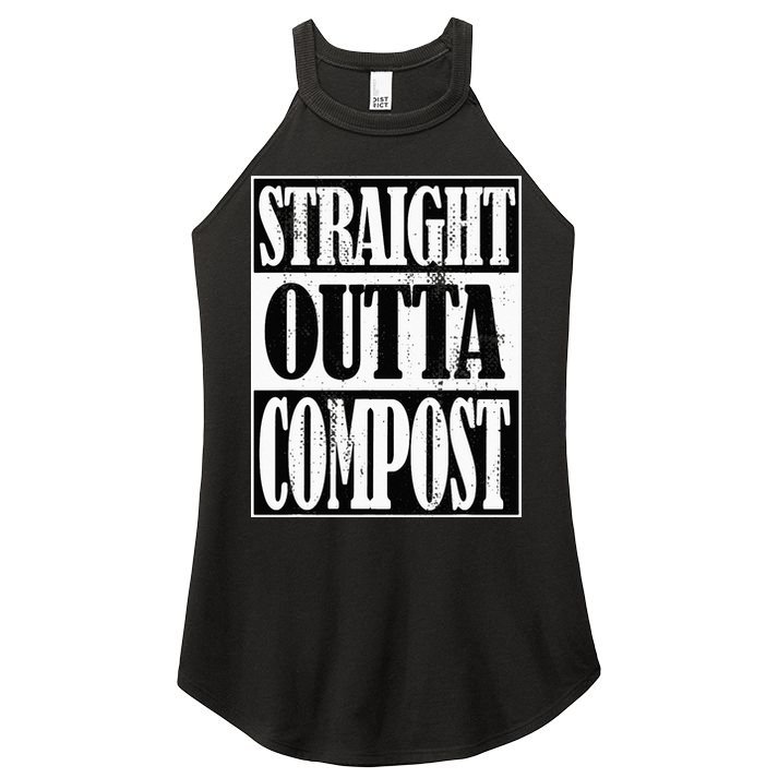 Straight Outta Compost Funny Garden Homestead Composting Women's Perfect Tri Rocker Tank