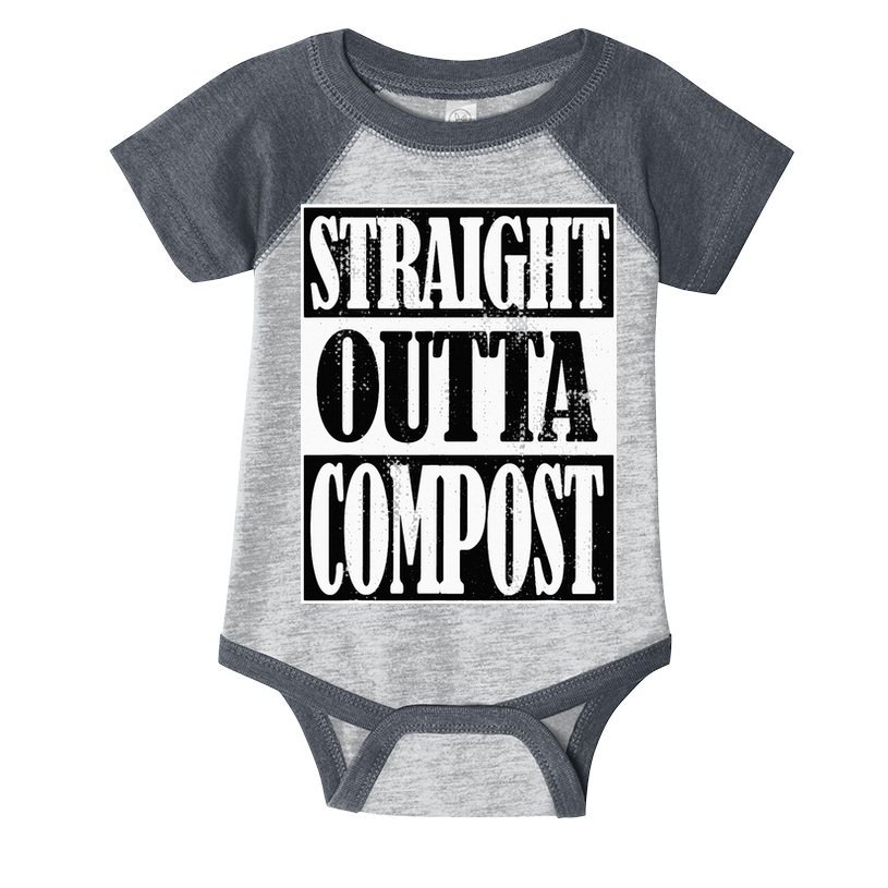 Straight Outta Compost Funny Garden Homestead Composting Infant Baby Jersey Bodysuit