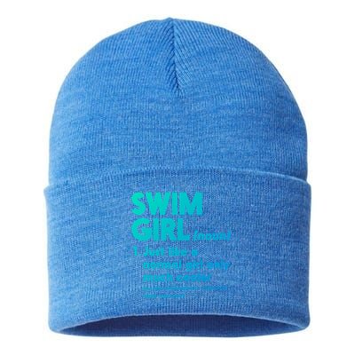 Swim Only Cooler Definition Swimmers Gift Sustainable Knit Beanie