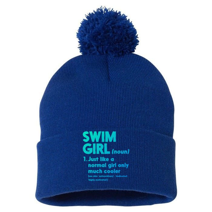 Swim Only Cooler Definition Swimmers Gift Pom Pom 12in Knit Beanie