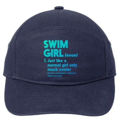 Swim Only Cooler Definition Swimmers Gift 7-Panel Snapback Hat