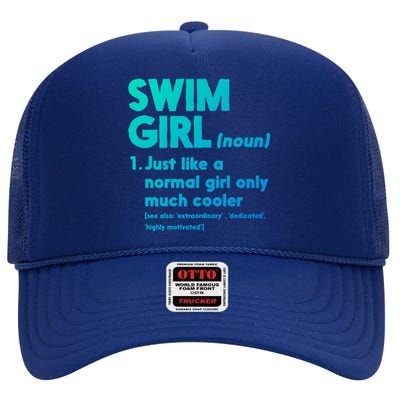 Swim Only Cooler Definition Swimmers Gift High Crown Mesh Back Trucker Hat