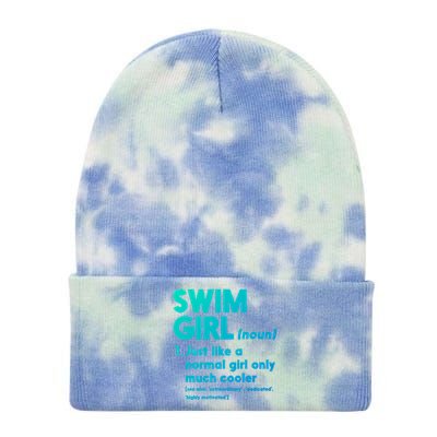 Swim Only Cooler Definition Swimmers Gift Tie Dye 12in Knit Beanie