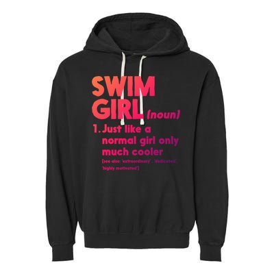 Swim Only Cooler Definition Swimmers Gift Garment-Dyed Fleece Hoodie
