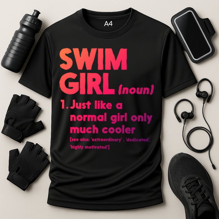 Swim Only Cooler Definition Swimmers Gift Cooling Performance Crew T-Shirt