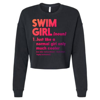 Swim Only Cooler Definition Swimmers Gift Cropped Pullover Crew
