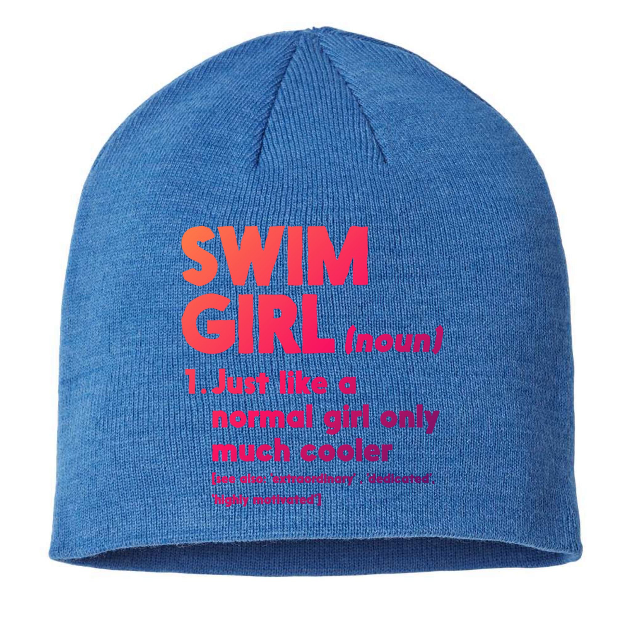 Swim Only Cooler Definition Swimmers Gift Sustainable Beanie