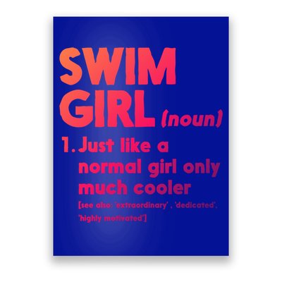 Swim Only Cooler Definition Swimmers Gift Poster