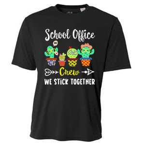 School Office Crew We Stick Together Funny Cactus Cooling Performance Crew T-Shirt