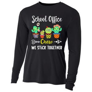 School Office Crew We Stick Together Funny Cactus Cooling Performance Long Sleeve Crew