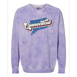 State Of Connecticut Retro Logo Colorblast Crewneck Sweatshirt