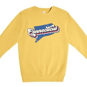 State Of Connecticut Retro Logo Premium Crewneck Sweatshirt