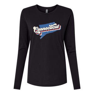 State Of Connecticut Retro Logo Womens Cotton Relaxed Long Sleeve T-Shirt