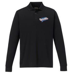 State Of Connecticut Retro Logo Performance Long Sleeve Polo