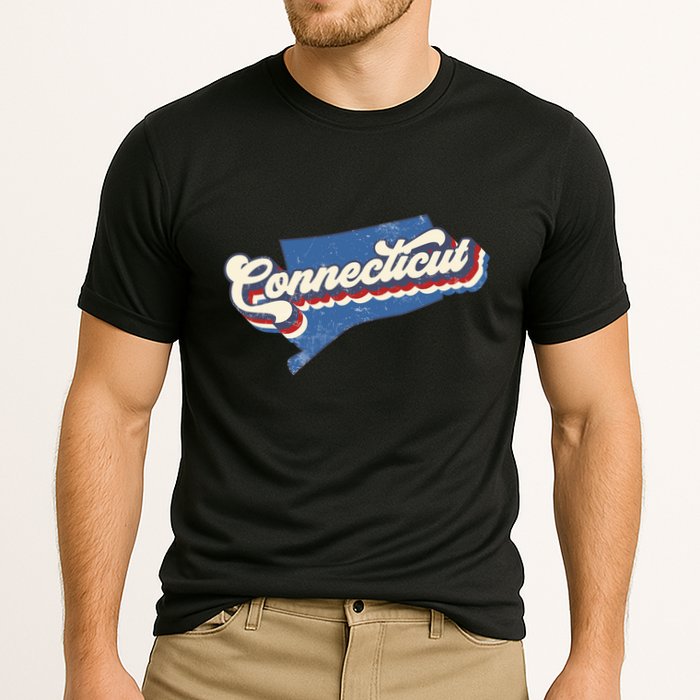 State Of Connecticut Retro Logo Cooling Performance Crew T-Shirt