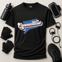 State Of Connecticut Retro Logo Cooling Performance Crew T-Shirt