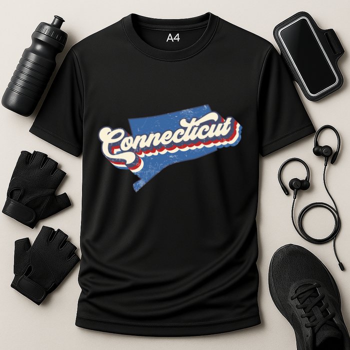 State Of Connecticut Retro Logo Cooling Performance Crew T-Shirt