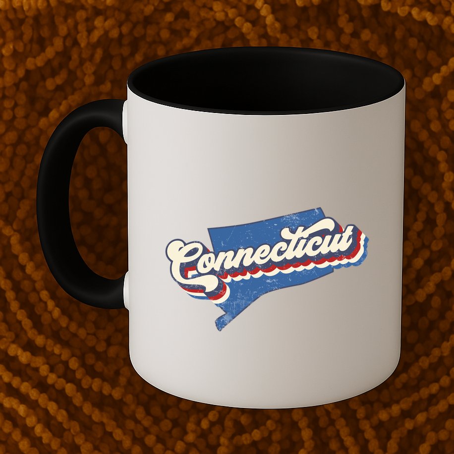 State Of Connecticut Retro Logo Mug