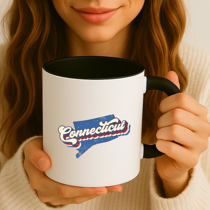 State Of Connecticut Retro Logo Mug