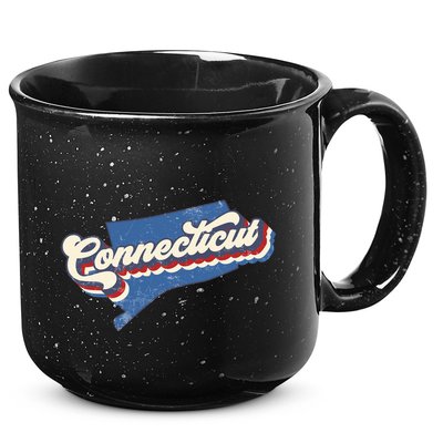 State Of Connecticut Retro Logo 15oz Campfire Ceramic Mug