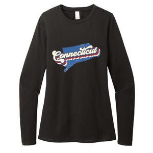 State Of Connecticut Retro Logo Womens CVC Long Sleeve Shirt