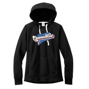 State Of Connecticut Retro Logo Women's Fleece Hoodie