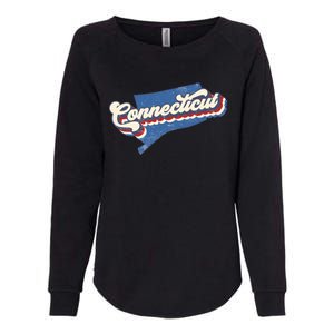 State Of Connecticut Retro Logo Womens California Wash Sweatshirt