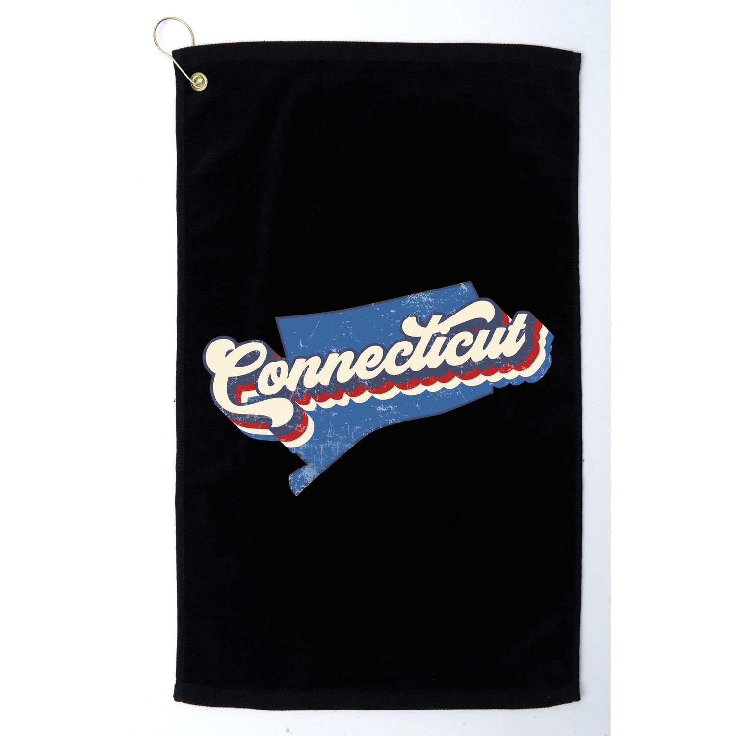 State Of Connecticut Retro Logo Golf Towel