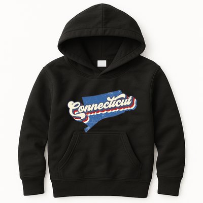State Of Connecticut Retro Logo Kids Hoodie