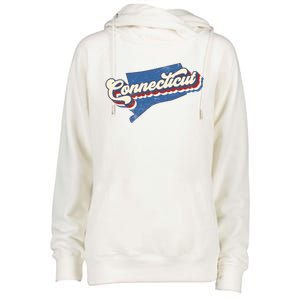 State Of Connecticut Retro Logo Womens Funnel Neck Pullover Hood