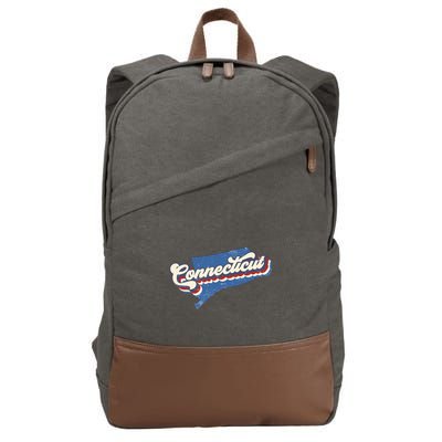 State Of Connecticut Retro Logo Cotton Canvas Backpack