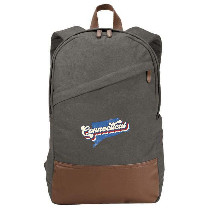 State Of Connecticut Retro Logo Cotton Canvas Backpack