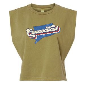 State Of Connecticut Retro Logo Garment-Dyed Women's Muscle Tee